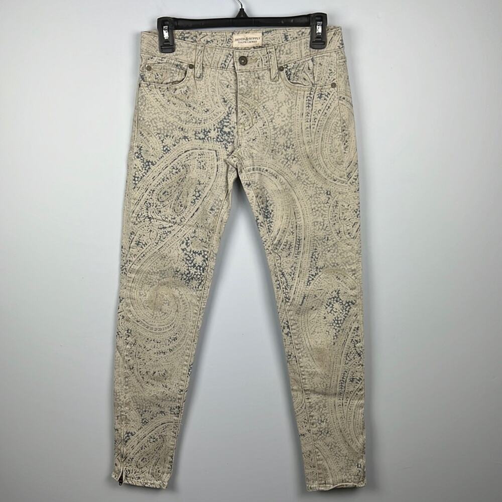 Denim & Supply Ralph Lauren paisley print ankle zip denim size 26